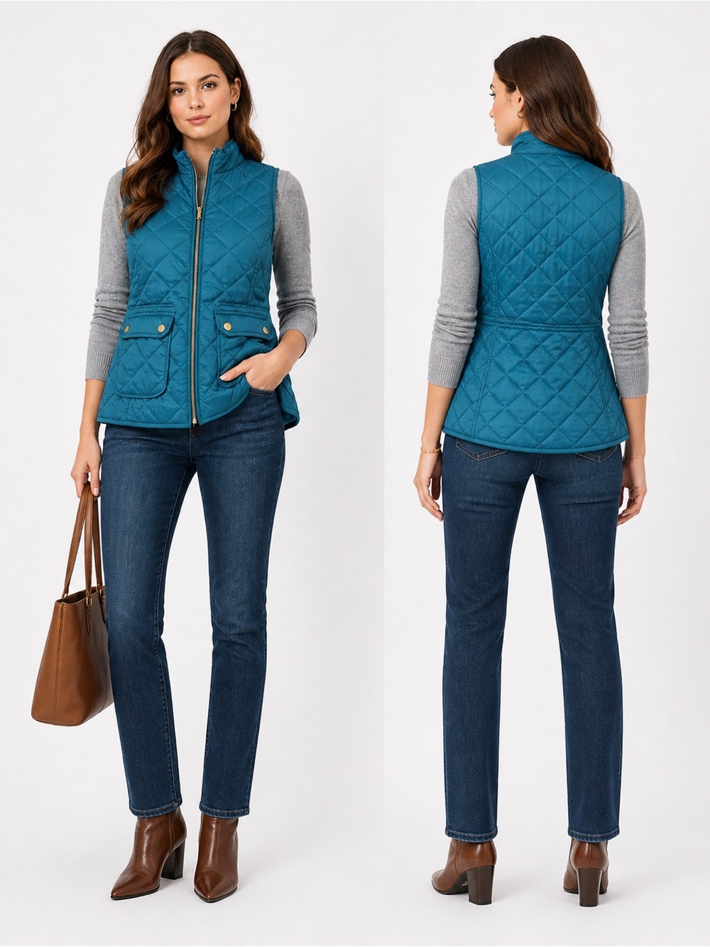 St. John's Bay Quilted Vest - Teal
